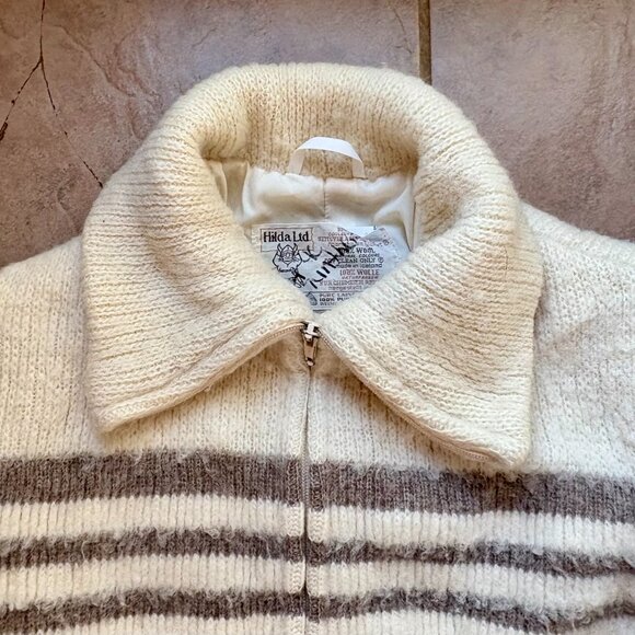 Hilda Ltd. vintage Icelandic Sweater Wool Full Zip Size Medium - Picture 3 of 5